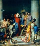 Carl Heinrich Bloch Jesus casting out the money changers at the temple France oil painting artist